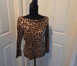 Clara Sun Woo Animal Print Off-Shoulder Blouse